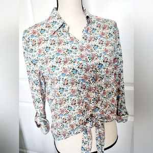 Floral print Blouse Long sleeve size small